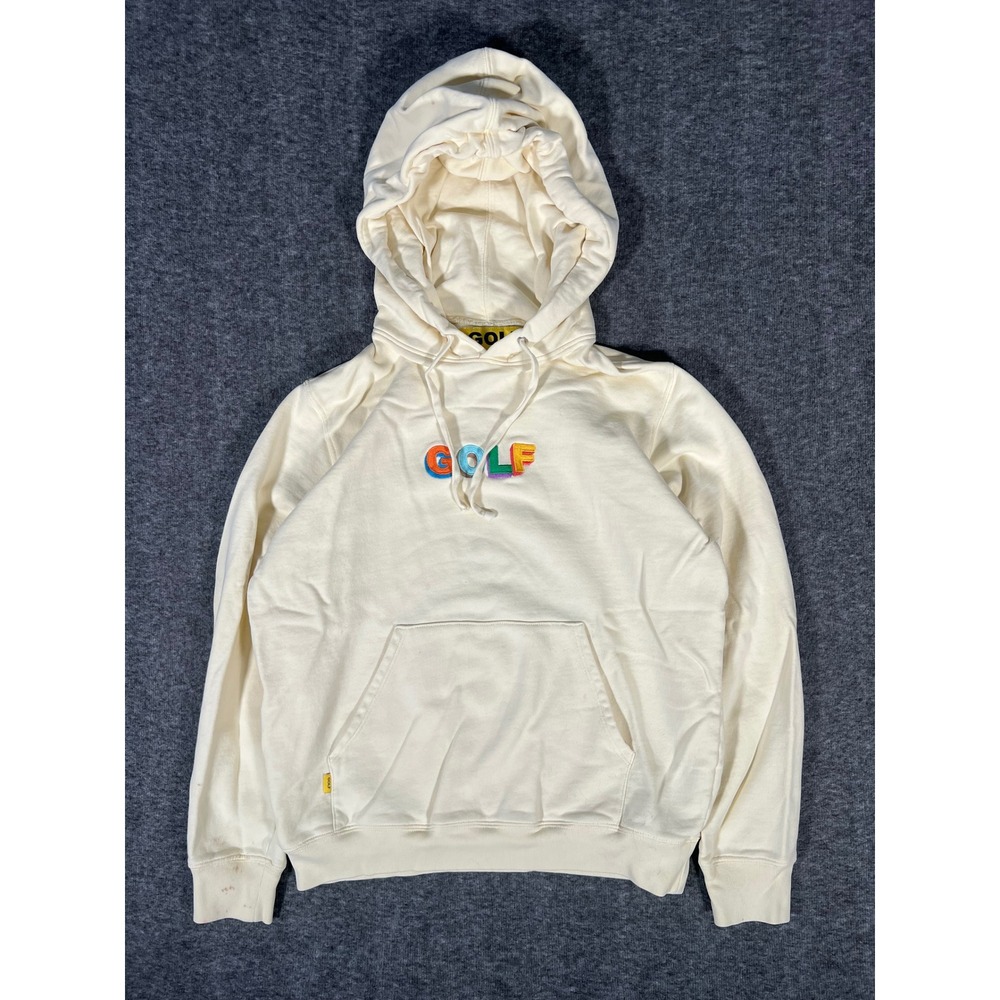 OG Golf Wang 3D Embroidered Logo Hoodie Cream Mens Small Tyler The Creator